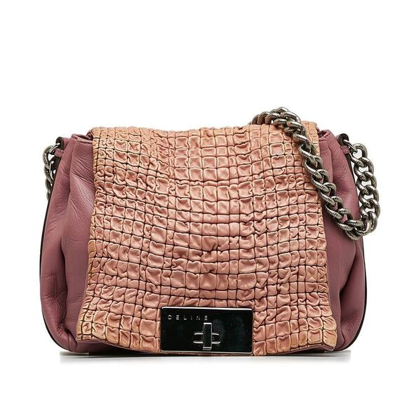 Celine Leather Flap Satchel Shoulder Bag - Picture 1 of 6